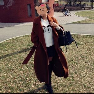Like new Korean brown wool coat
